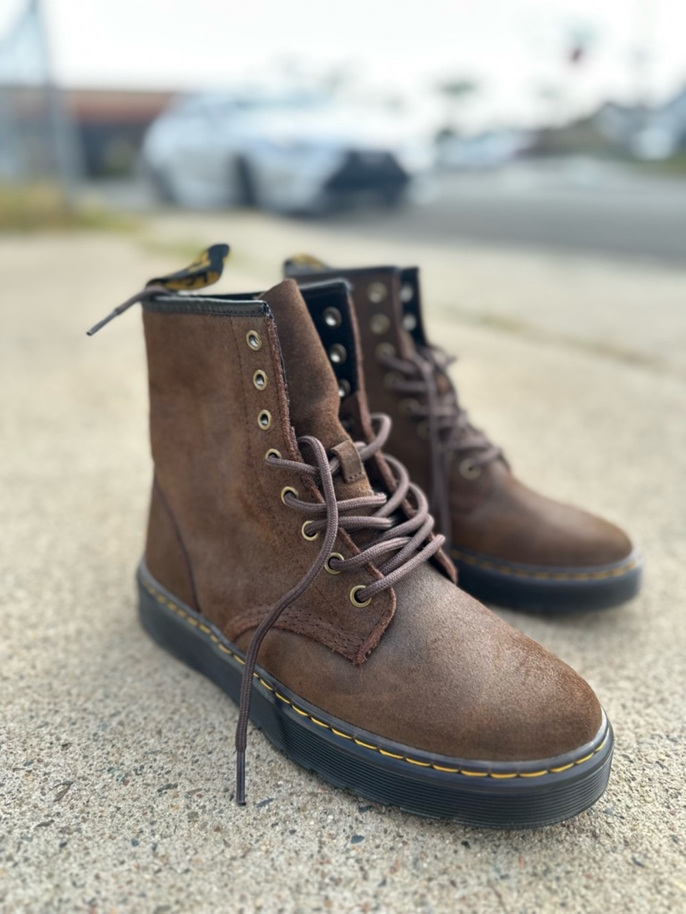 Dr. Martens Brown Suede Lace-Up Ankle Boots